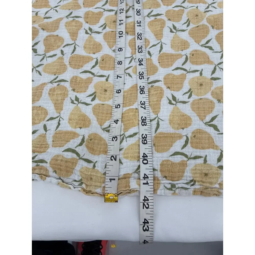 Mud Pie Pear Print Muslin Swaddle Blanket Carseat Cover Baby Lap 44 x 42